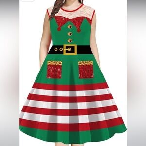 Woman's Christmas festive elf costume dress size 5XL